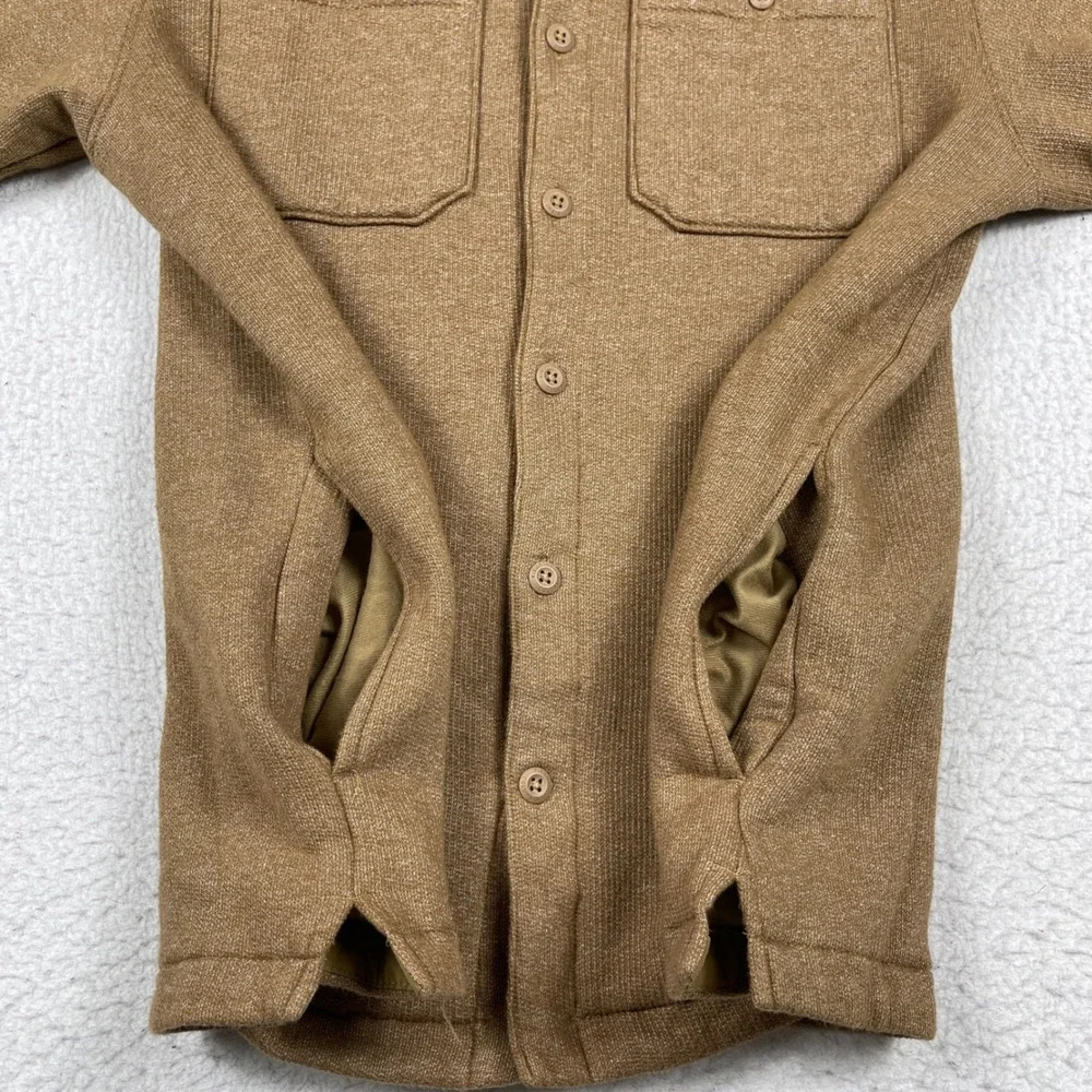 Columbia Shirt Jacket Mens Medium Brown Fleece Lined Rugged‎ Outdoor Shacket